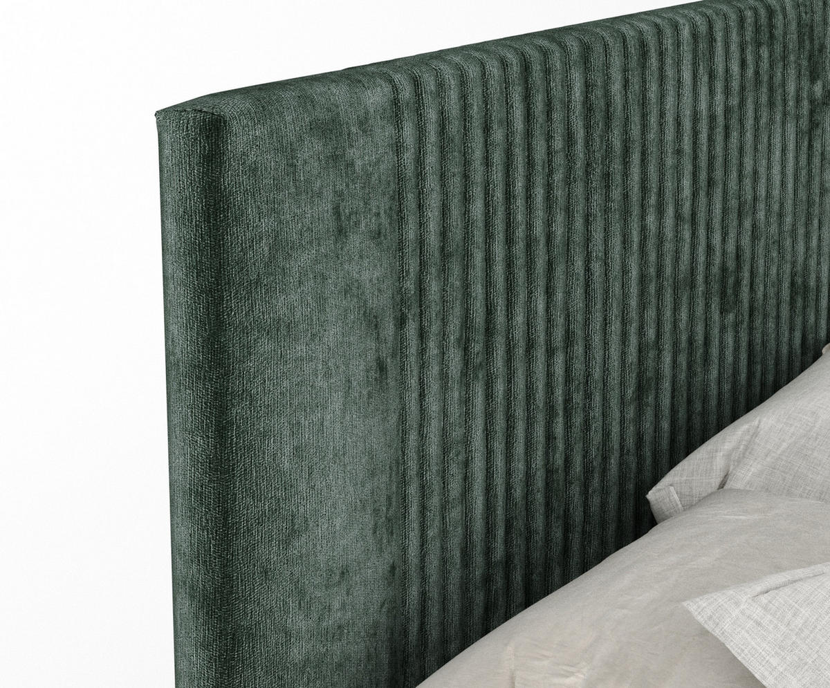 BOXSPRINGBETT Bergamo Grün 160/200 cm - Schwarz/Grün, Holz/Holzwerkstoff (160/200cm) - Maison de Reve