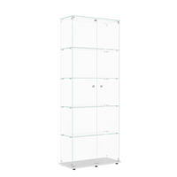 GLASVITRINE 77x35x187 cm 2 Türen 5 Einlegeböden LED weiß - Weiß, Holz (78.5/186.5/34.5cm) - Fortuna Lai
