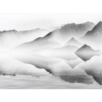 FOTOTAPETE Berglandschaft 375 x 270 cm - Grau, Papier (375/270cm) - Sanders & Sanders