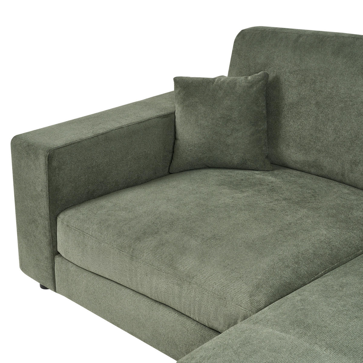 ROHOVÁ POHOVKA 3-místná Látka Zelená levostranná Lofoten - zelená barva, textil (250/185cm) - Beliani