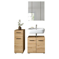 BADMÖBEL SET 3-teilig in Artisan Eiche, Badkombination 105 x 185 cm, Cover - Schwarz/Eiche Artisan, Glas/Holzwerkstoff (105/185/30cm) - Inn.Furn