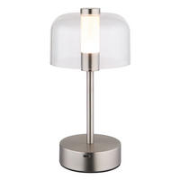 LED TISCHLEUCHTE Pilz Nickel, Silber, Touchdimmer, CCT - Silberfarben, Metall (13/13/25cm) - Globo Lighting
