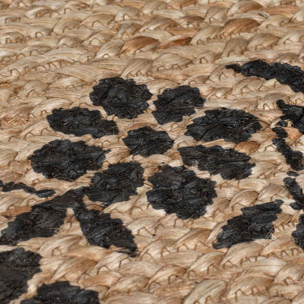 TEPPICH Jute Floral-Design, handgefertigt NEATH MARK, Braun-Schwarz 200x290 cm - Braun, Naturmaterialien (200/290cm) - KADIMA DESIGN
