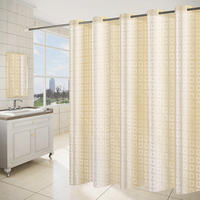 DUSCHVORHANG Gelb Polyester schnelltrocknend wasserdicht maschinenwaschbar mit Haken Badezimmer - Beige, Textil (200/180cm) - MCBOSON