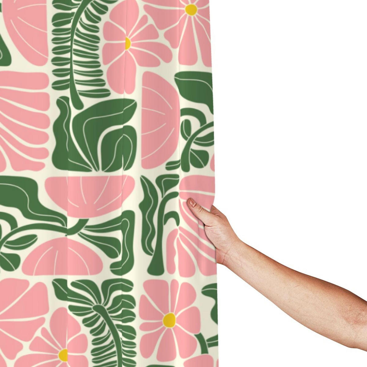 DUSCHVORHANG Boho geometrisch abstrakt floral Polyester wasserdicht mit Haken - Multicolor, Textil (180/180cm) - MCBOSON