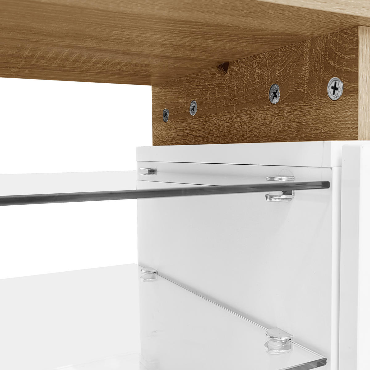 TV-LOWBOARD Weiß-Natur 170/33/34 cm - Weiß, Holzwerkstoff (170/33.5/33cm) - PANGIVO