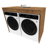 WASCHMASCHINENSCHRANK für Waschmaschine & Wäschetrockner Braun 129/97/61 - Eiche San Remo, Holzwerkstoff (129/97/61cm) - RAUMHIRSCH FURNITURE