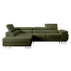 ECKSOFA Stevil Olivgrün Velours - Silberfarben/Olivgrün, Textil/Metall (275/203cm) - Selsey