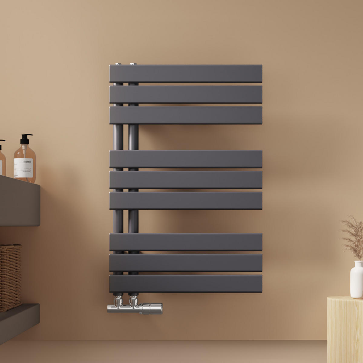 HEIZKÖRPER wasserführend Anthrazit 76,2/50/5,9 cm - Anthrazit, Metall (50/76.2/5.9cm) - EMKE