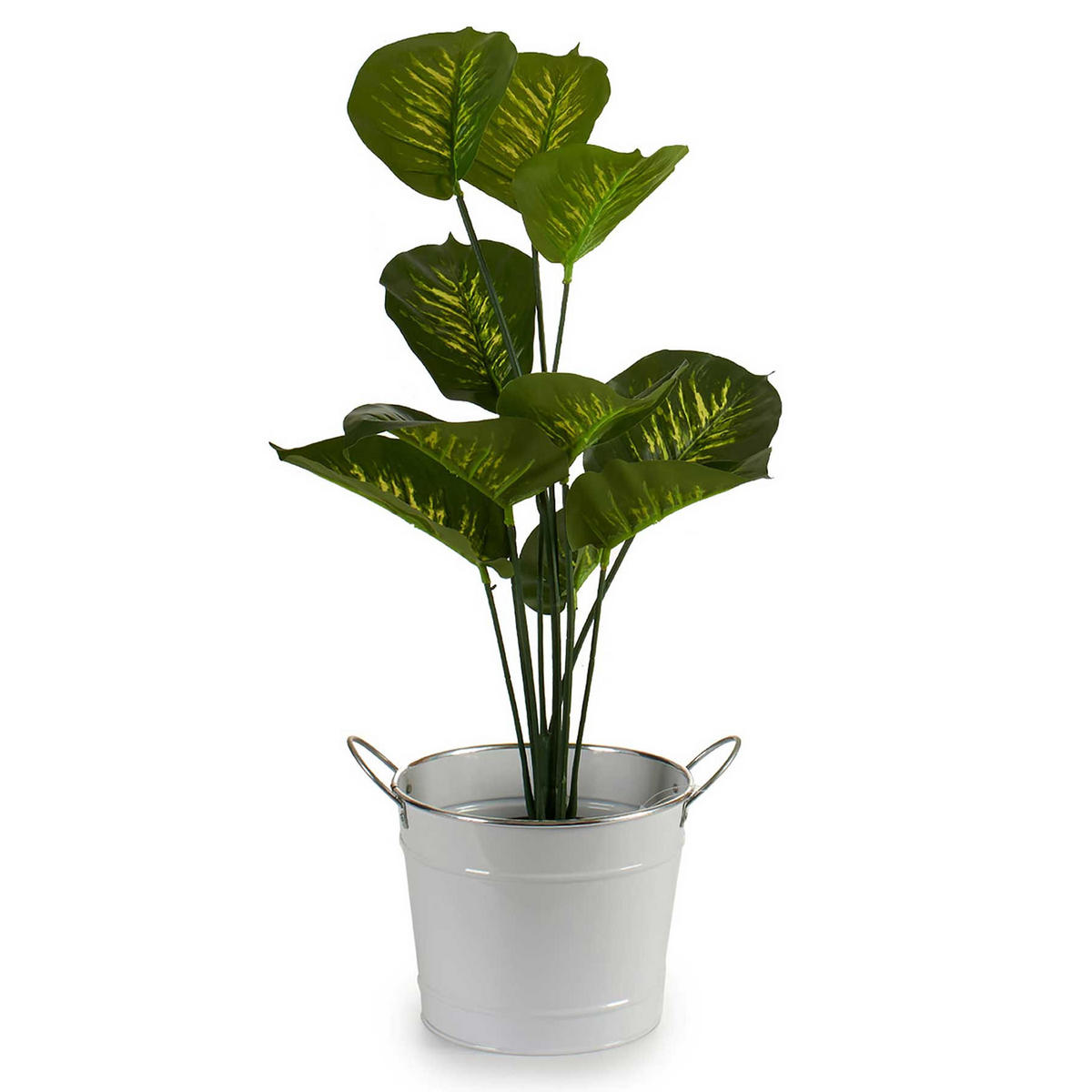 BLUMENTOPF Eimerform Verzinkt Weiß Ø 21 cm - Weiß, Metall (21/17.5cm)