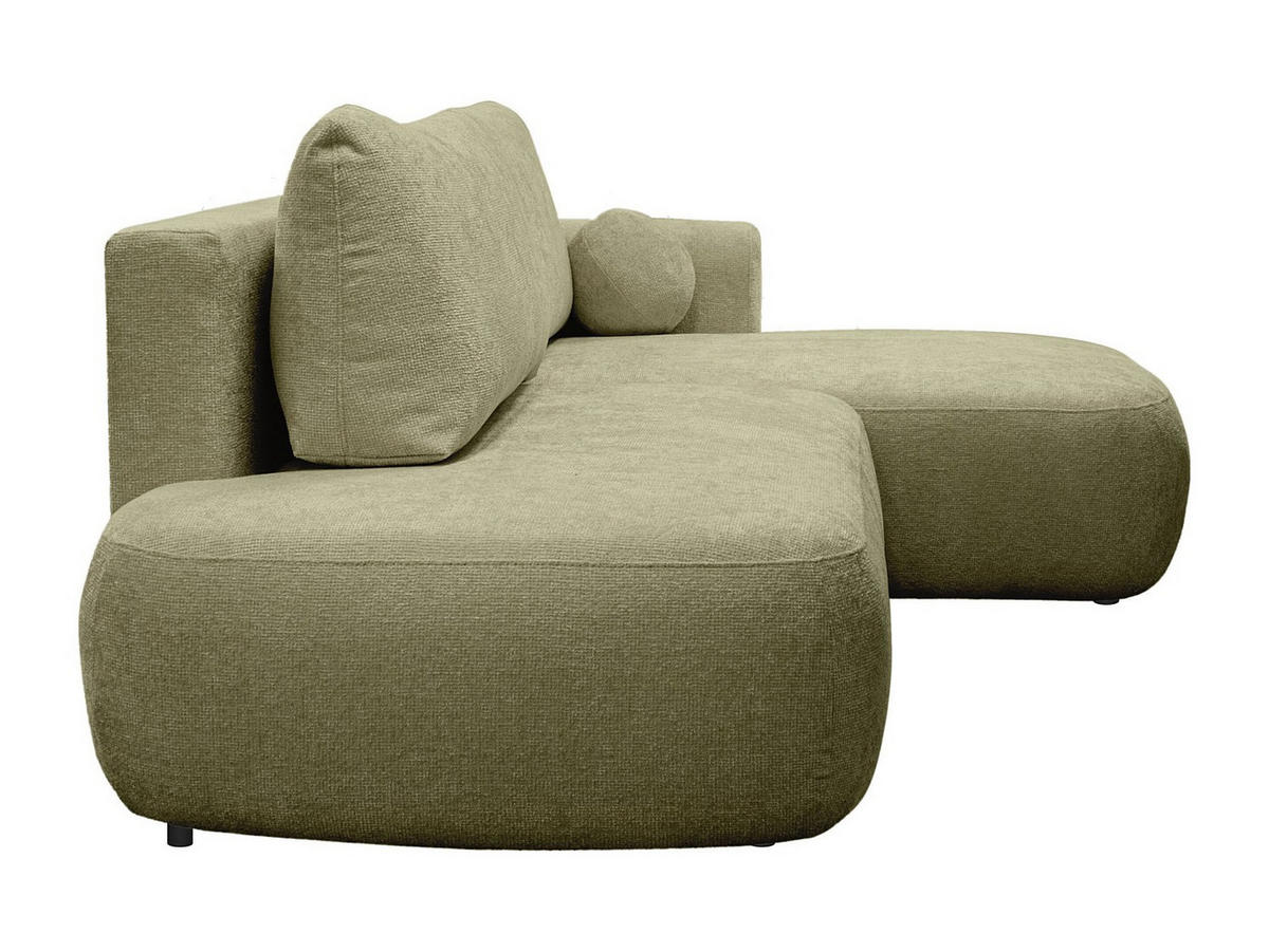 ECKSOFA mit Schlaffunktion - Ecke rechts - Chenille-Stoff - Khaki - BROCARO - Grün, Textil (170/288cm) - Vente-Unique