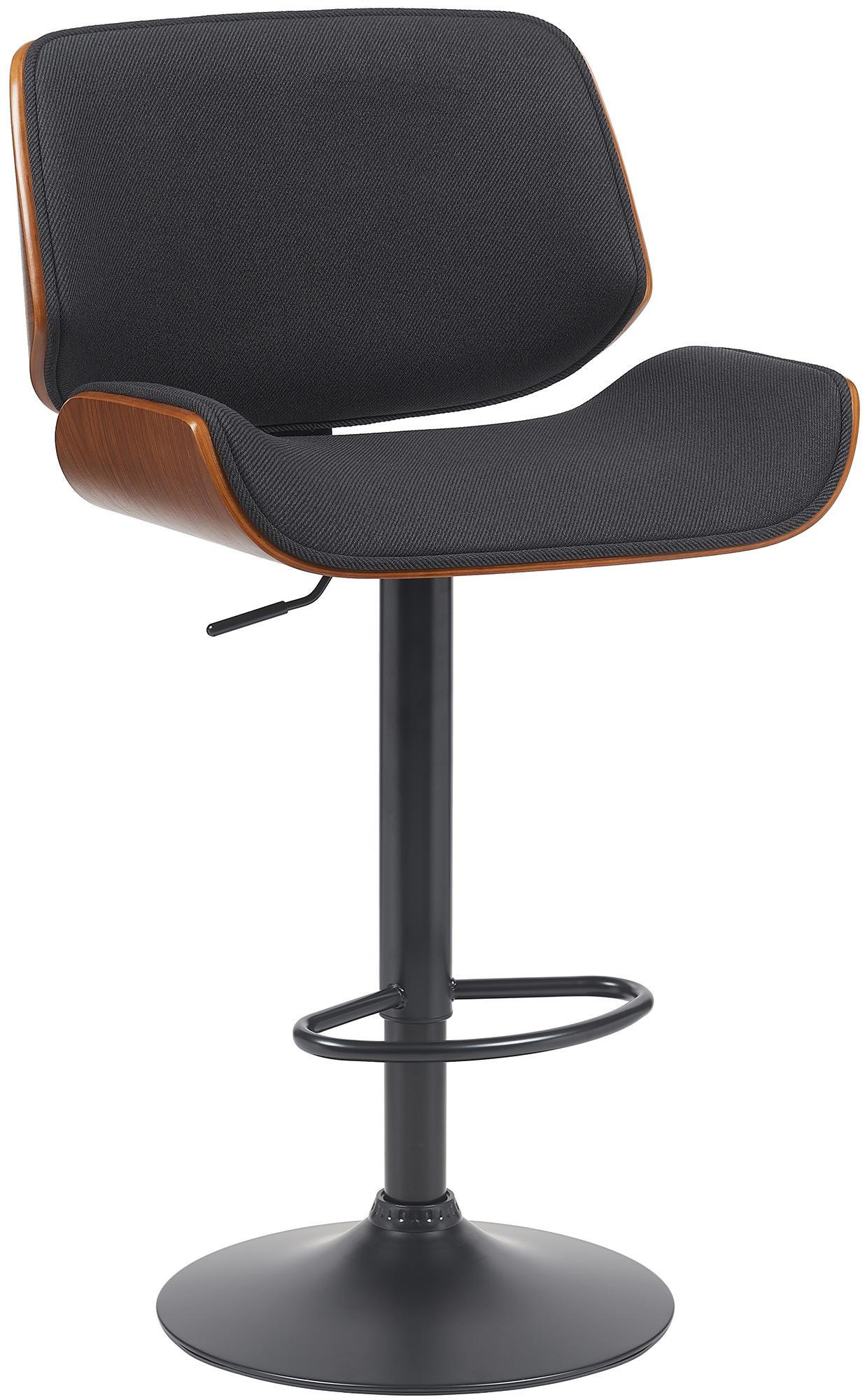 BARHOCKER Stoff Walnuss/Schwarz - Walnussfarben/Schwarz, Textil/Metall (55/93/51cm) - CLP