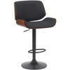 BARHOCKER Stoff Walnuss/Schwarz - Walnussfarben/Schwarz, Textil/Metall (55/93/51cm) - CLP