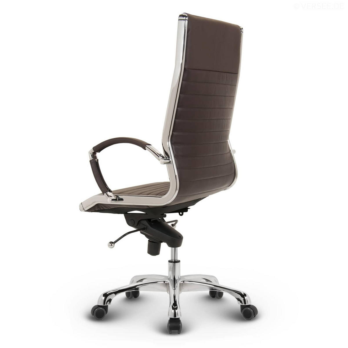 BÜROSTUHL Montreal Echtleder Braun – ergonomisch, 150 kg belastbar, Sitzhöhe 46-54cm - Braun, Leder/Metall (60/115/60cm) - Versee