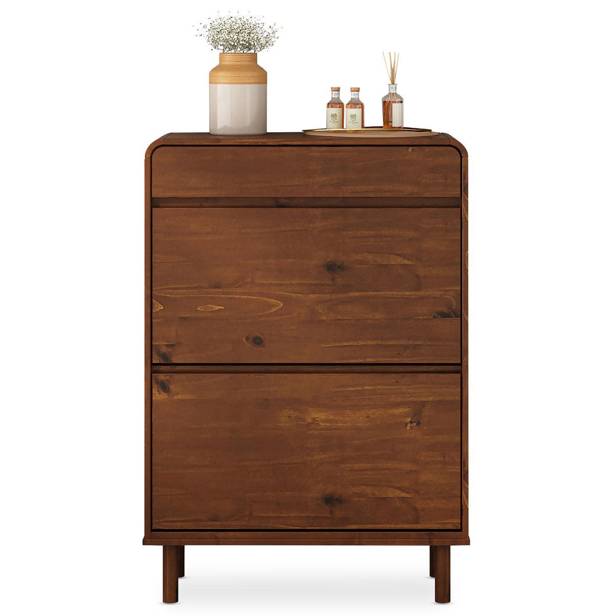 SCHUHKIPPER NAEL - Kastanienfarben, Holz (80/114/30cm) - IDIMEX