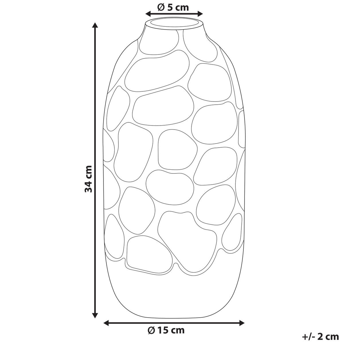 DEKOVASE Steinzeug weiß Cenabum - Weiß, Stein (34cm) - Beliani