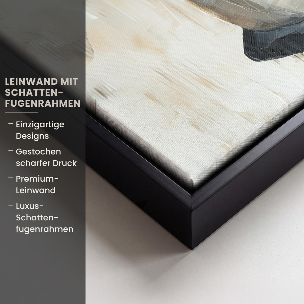 LEINWAND Bilder mit Rahmen - Abstrakt - Liebe - Schwarz und weiß - Modern - 30x20 - Schwarz, Textil (30/20cm) - MuchoWow