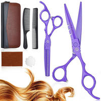 FRISEURSCHEREN Set 5,5 Zoll Lila 2-teiliges Set - Lila, Metall (4.5/2.5/15.5cm)
