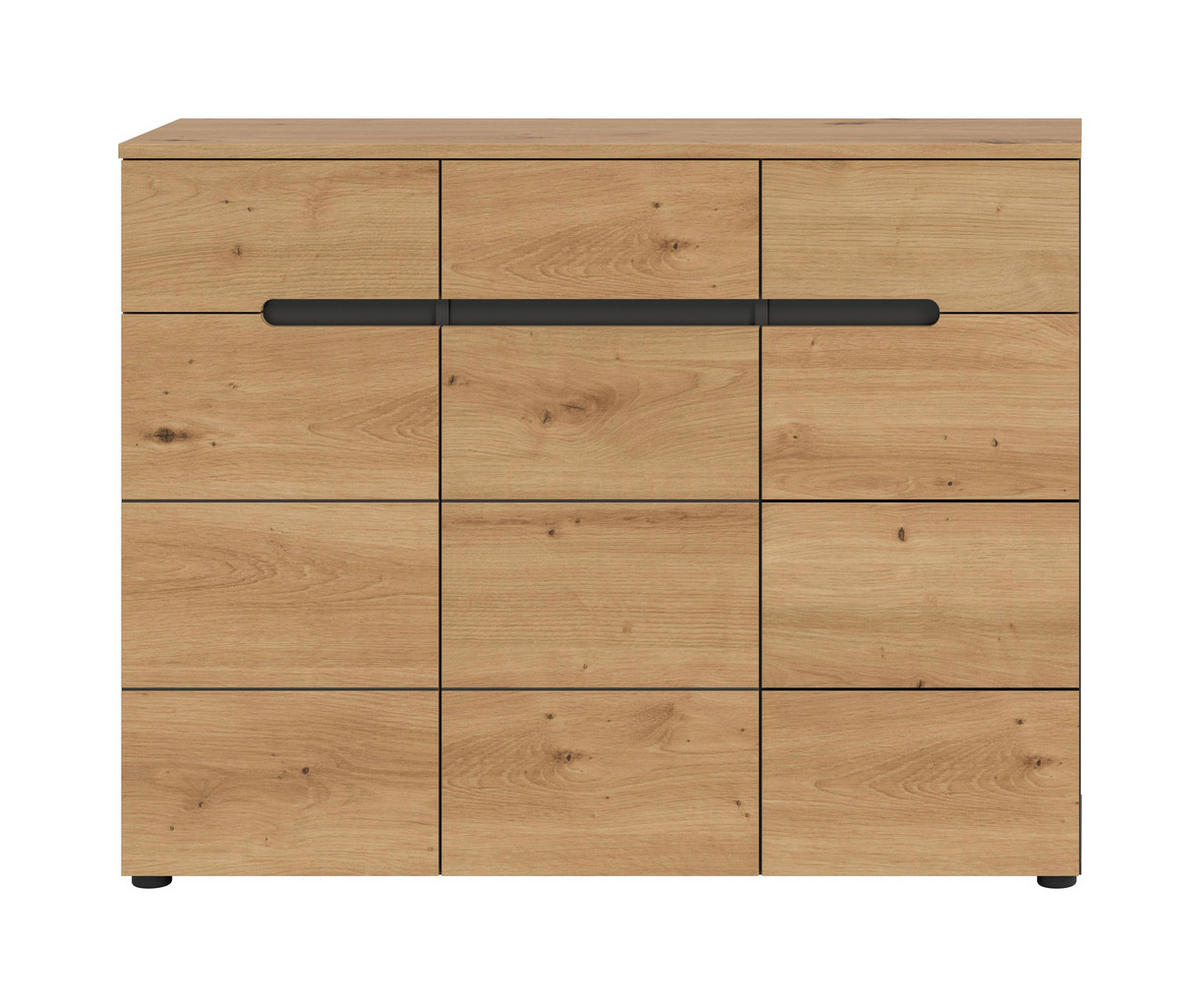 SCHUHKOMMODE CANU (B/H/T: ca. 120/94/37 cm) in Basalt grau/Artisan Nachbildung - Grau, Holzwerkstoff (120/94/37cm)