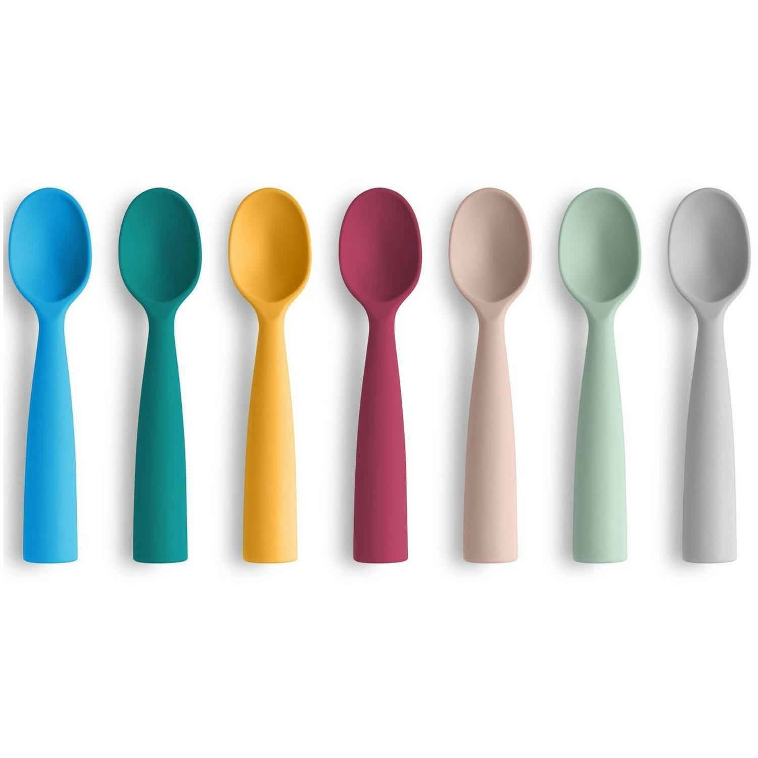BABYLÖFFEL 7-teiliges Set Silikon BPA Frei - Multicolor, Kunststoff