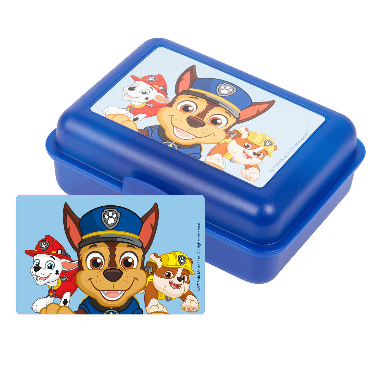 BROTDOSE Paw Patrol Chase, Marshall & Rubble Blau 17,5 x 12,8 x 6,9 cm - Blau, Kunststoff (17.5/6.9/12.8cm) - Paw Patrol