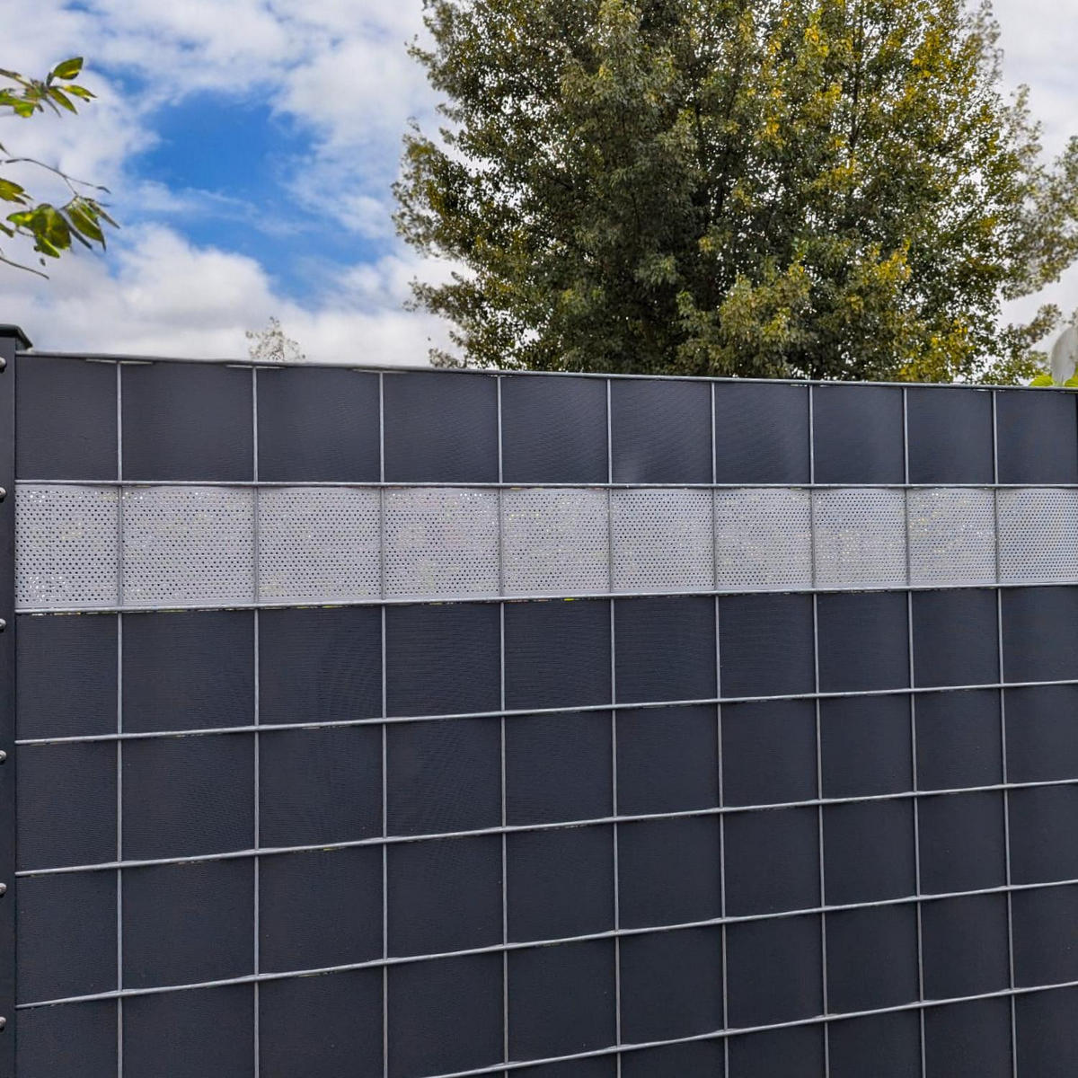 SICHTSCHUTZSTREIFEN Rille Gelocht 20 Prozent PP Streifen Anthrazit 26m - Anthrazit, Kunststoff (2600/19cm) - ZAUN|ZU