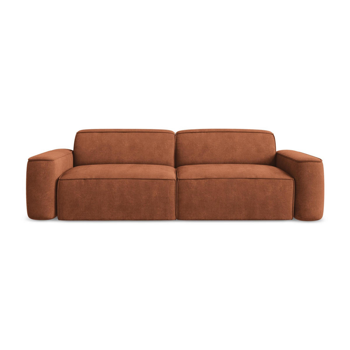 4-SITZER-SOFA Chenille Stoff Orange - Terracotta/Schwarz, Holzwerkstoff/Kunststoff (244/70/102cm) - LaMiaSofa
