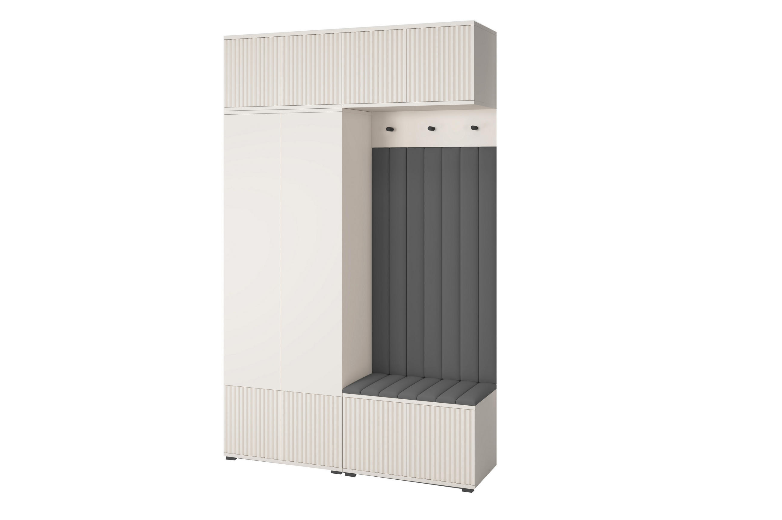 Jerpax Garderobe Beige, Dunkelgrau 140x225x40 cm