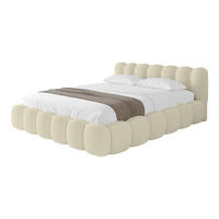 POLSTERBETT mit Bettkasten und Lattenrost, Boxbett ohne Matratze - SENA-v1 200x200 Beige - Beige, Holzwerkstoff/Textil (200/200cm) - ALTDECOR