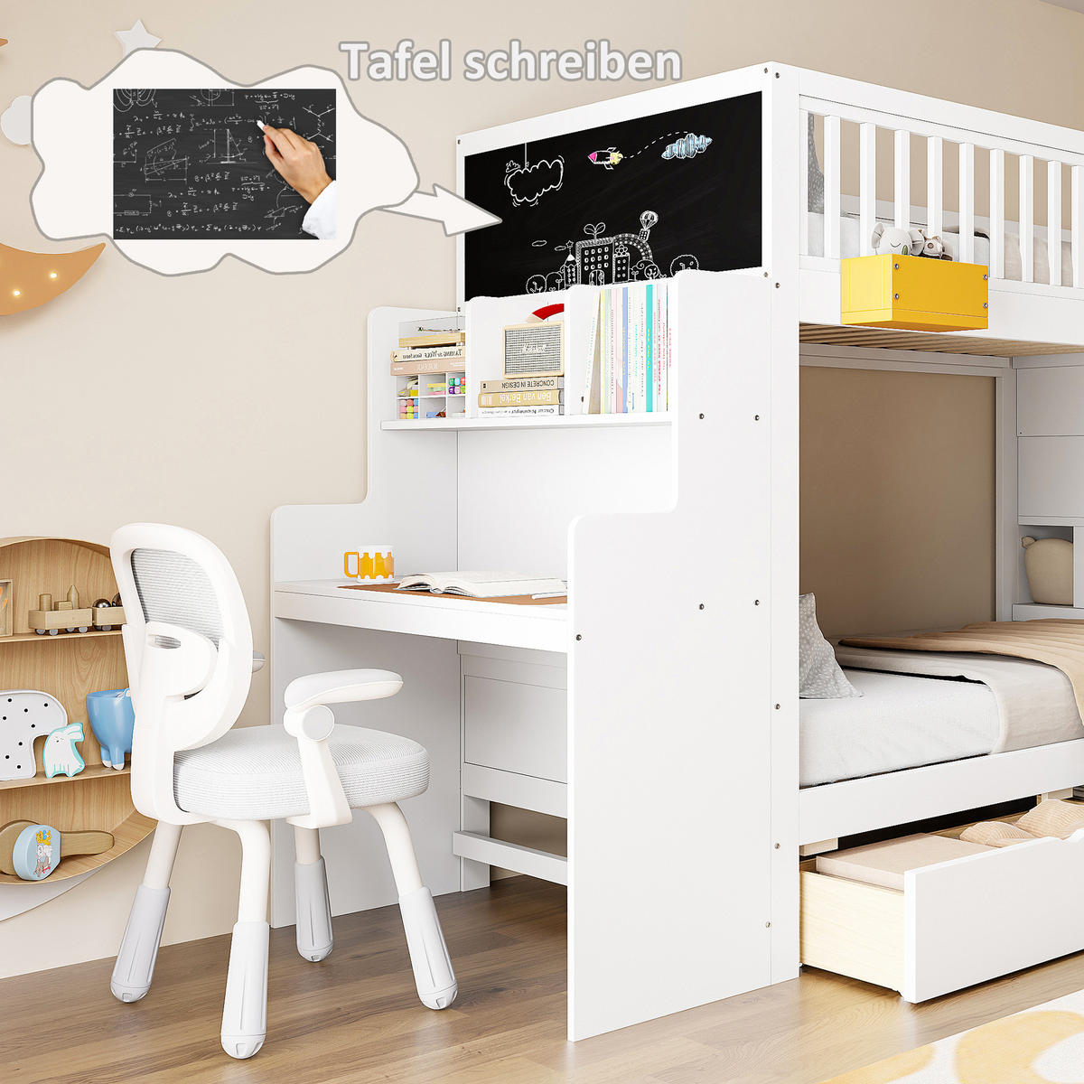 ETAGENBETT 90/200 cm Weiß - Weiß, Holz - Raumix