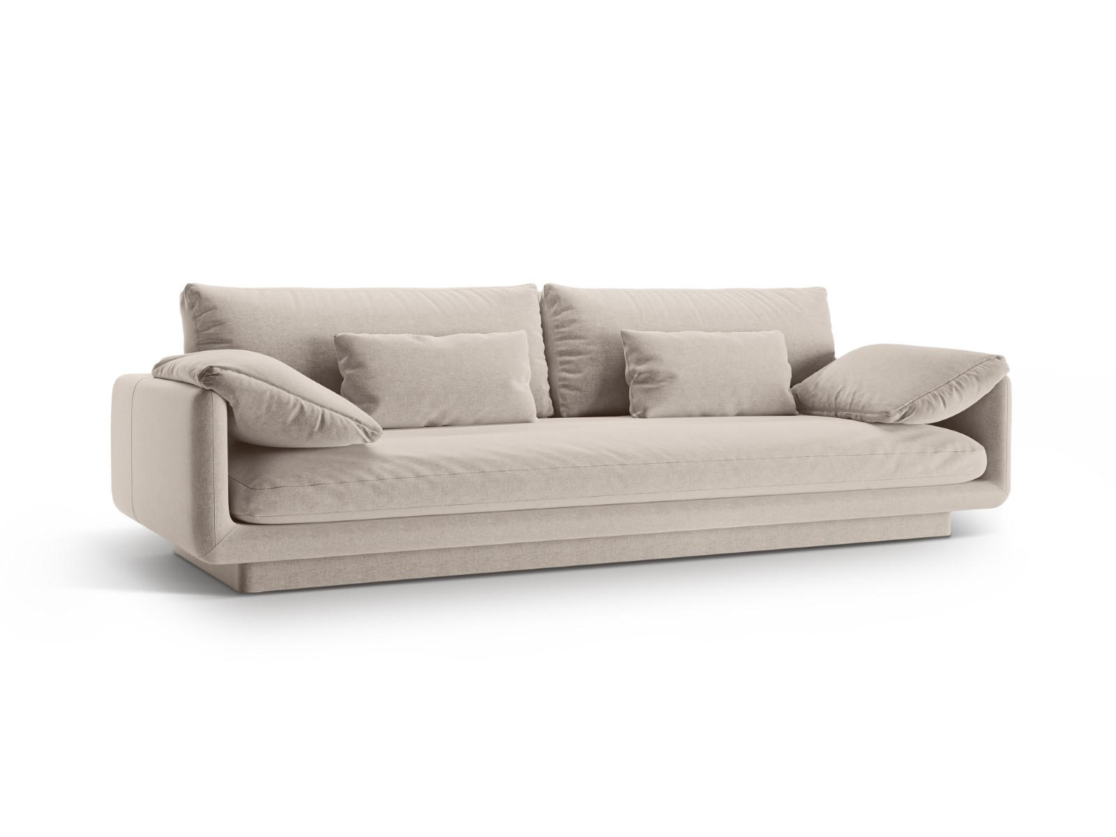 SOFA Torino aus strukturiertem Stoff leichtes beige 4 Sitzplätze - Creme, Textil (250/83/103cm) - Micadoni