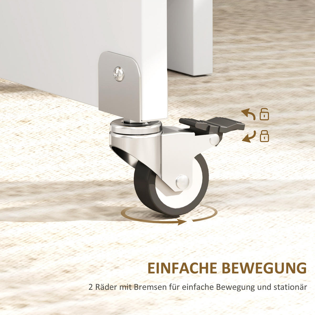 ESSTISCH Klappbarer Mobiler Küchentisch für 2-4 Personen, 114,5 x 70 x 75 cm, Weiß - Weiß, Holzwerkstoff (70/114.5/75cm) - HOMCOM