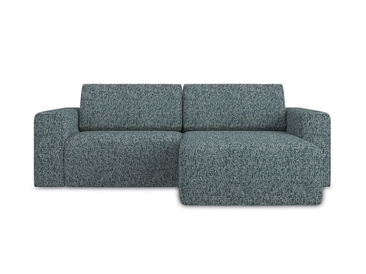 ECKSOFA Rechts Strukturstoff Stoff Blau - Blau/Blaugrau, Kunststoff/Textil (224/167cm) - Makamii