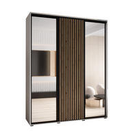 SCHWEBETÜRENSCHRANK 235,2/190/60 3-türig - Schwarz/Weiß, Holz/Metall (190/235/60cm) - Abiks Möbel
