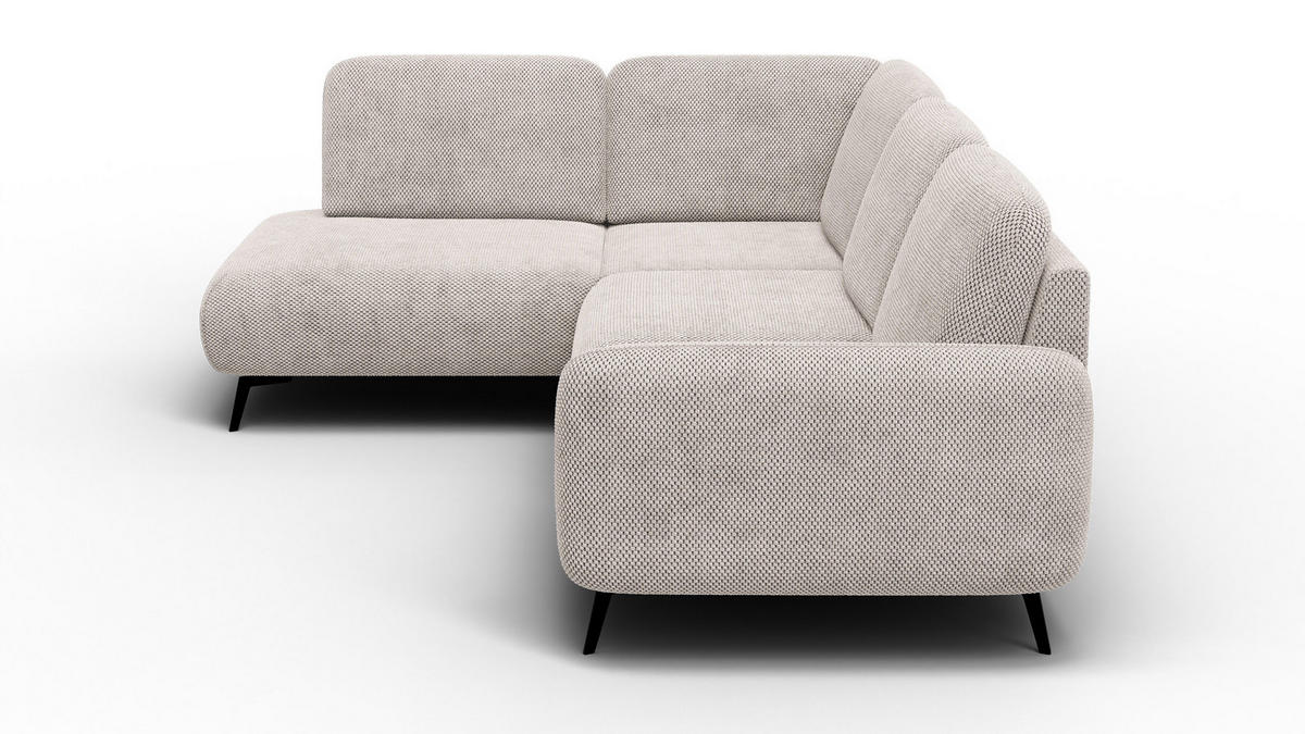 ECKSOFA FEBE 5-Sitzer links, beige - Beige/Schwarz, Holz/Textil (271/190cm) - Courtois Laville