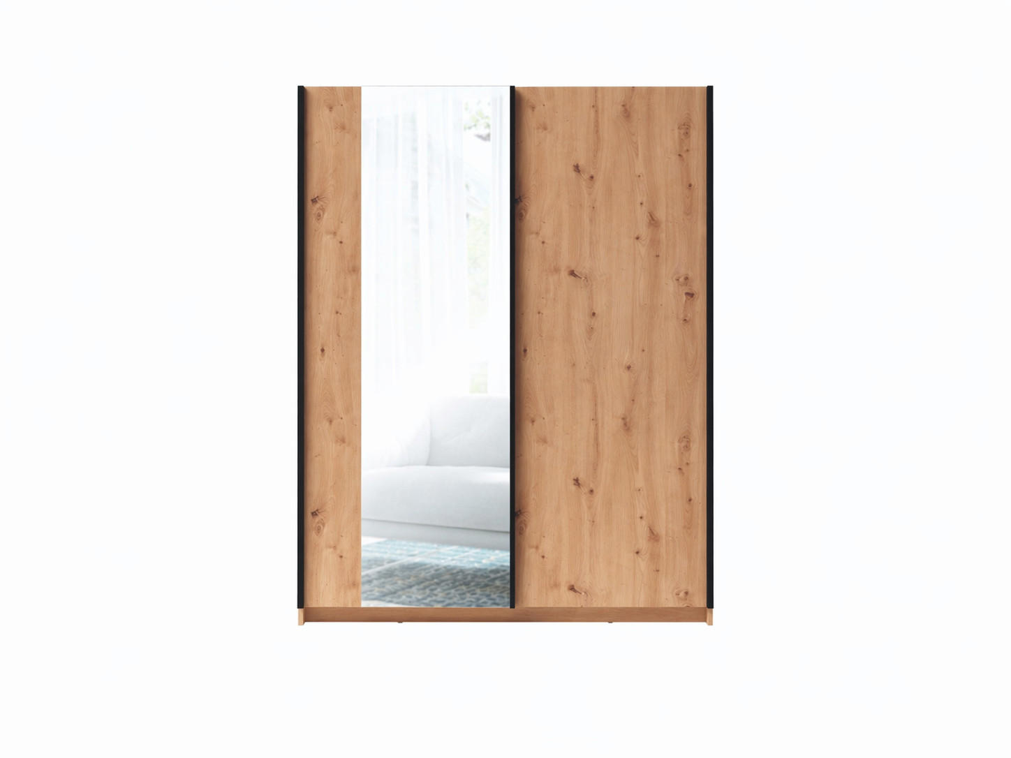 SCHWEBETÜRENSCHRANK 2-Türen 150 cm mit Spiegel in Artisan - Eiche Artisan, Holzwerkstoff (62/198.5/150.6cm) - Home Collective