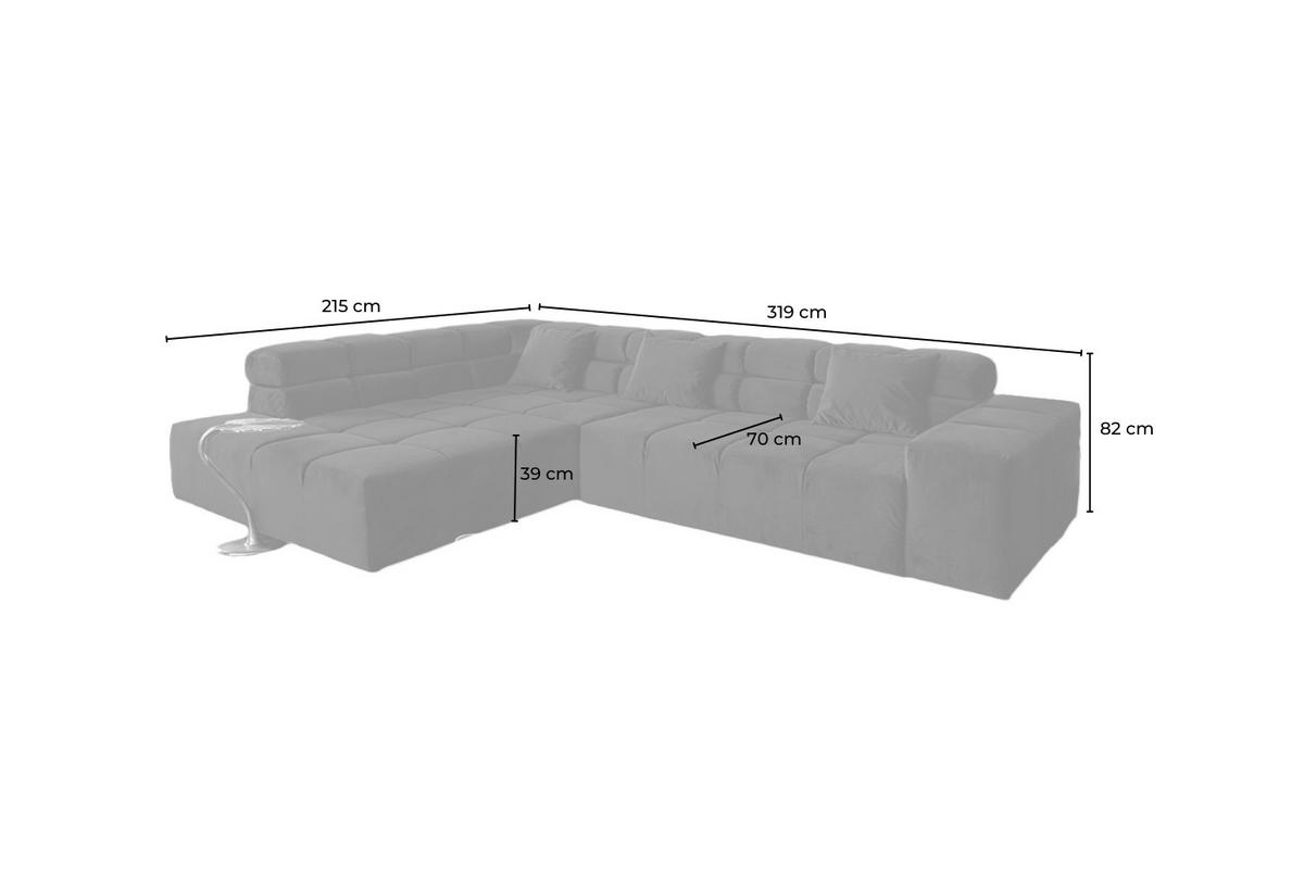 ECKSOFA MIT MOTORISCHEM SITZVORZUG NEVADA Smaragdgrün Velvet - Smaragdgrün/Schwarz, Textil (319/215cm) - KAWOLA