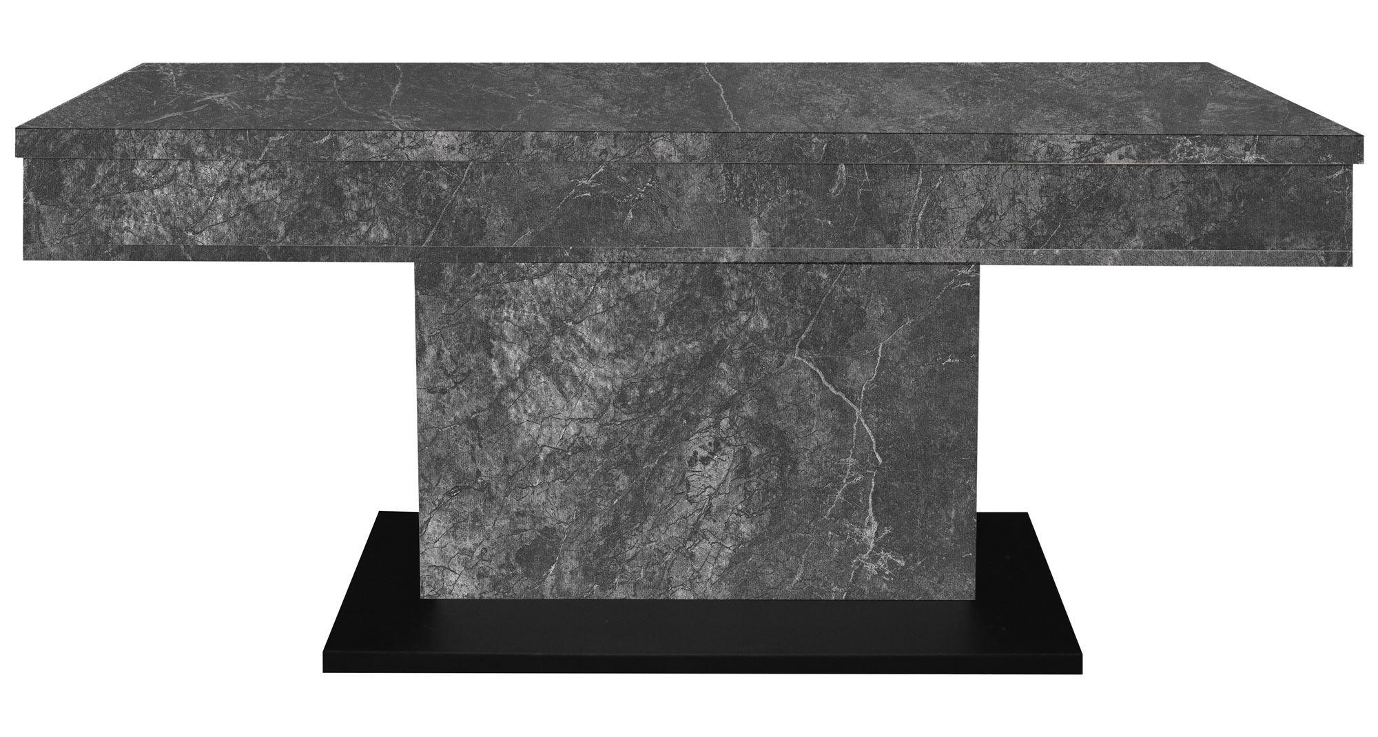 COUCHTISCH Höhenverstellbar Else 1 110x59x60 Holz Keramikoptik Grau - Schwarz/Grau, Holzwerkstoff (110/60/59cm) - 58aufmkessel
