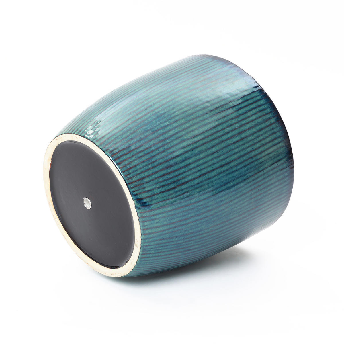 BLAUER Keramik-Blumentopf, Durchmesser 38 cm, Höhe 34 cm - Blau, Keramik (35cm) - Hometopia