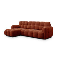 ECKSOFA MELLOW 4-Sitzer, dunkelorange - Dunkelorange/Schwarz, Holz/Textil (262/156cm) - Courtois Laville