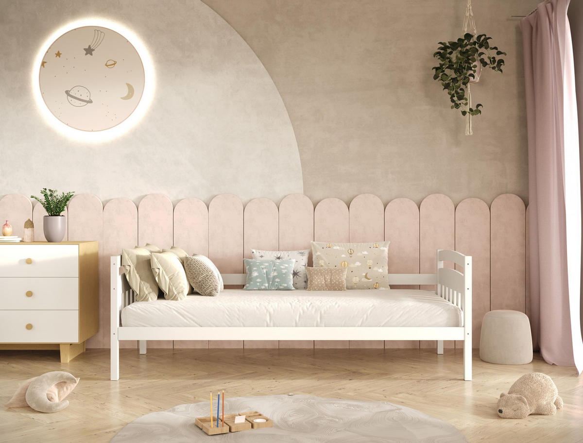 KINDERBETT Tosia mit Matratze 90/200 Weiß 90/200 - Weiß, Holz (90/200cm) - RAUMHIRSCH FURNITURE