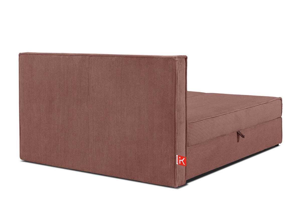 BOXSPRINGBETT ROTI mit Stauraum, rosa - Schwarz/Rosa, Holz/Holzwerkstoff (140/200cm) - KONSIMO®
