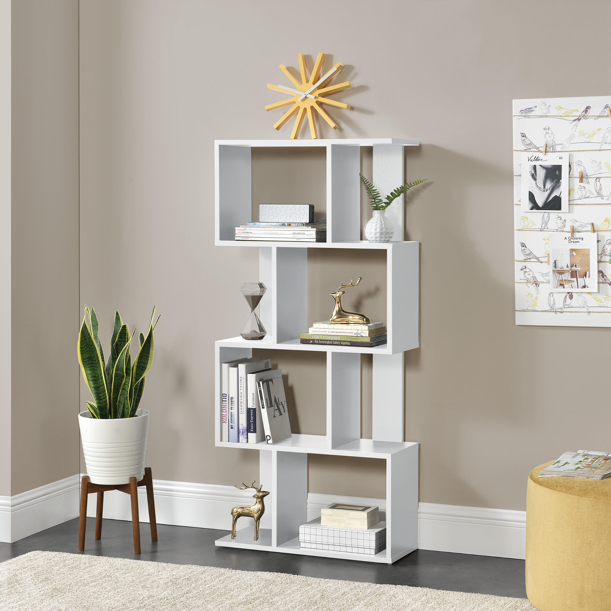 BÜCHERREGAL Brattahlid - Weiß, Holzwerkstoff (60/130/24cm) - [en.casa]