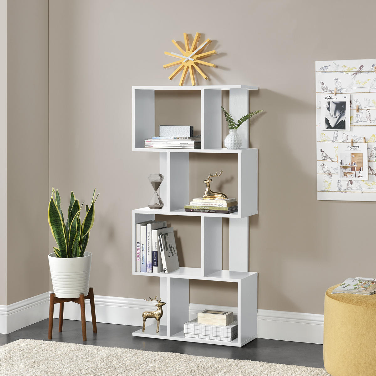 BÜCHERREGAL Brattahlid - Weiß, Holzwerkstoff (60/130/24cm) - [en.casa]