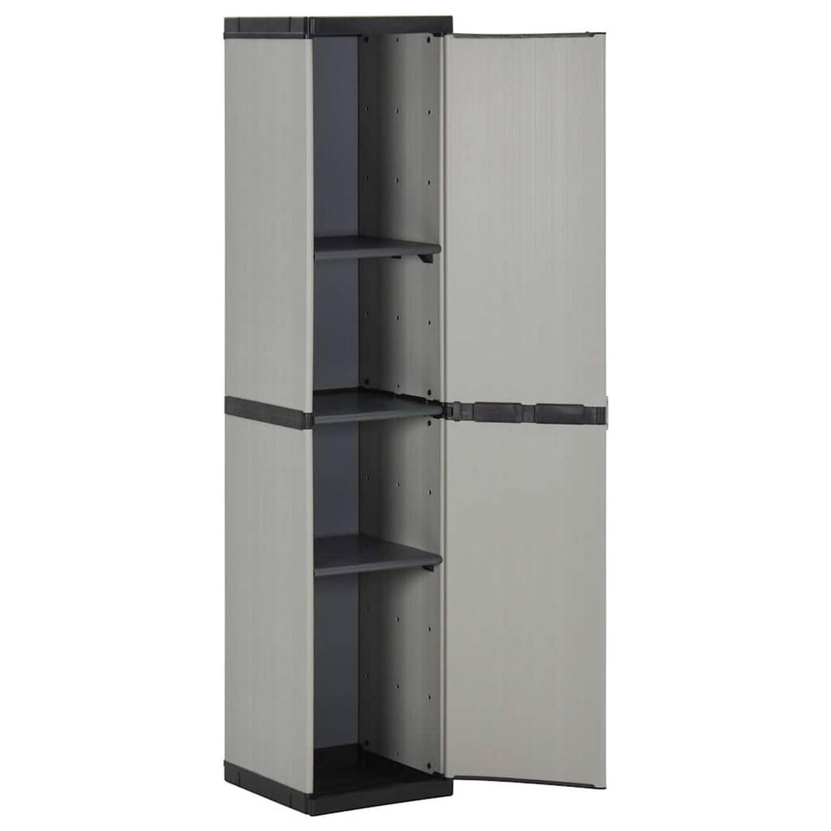 GARTEN-LAGERSCHRANK Mit 3 Böden Grau & Schwarz 34/40/168 Cm - Grau, Kunststoff (40/168/34cm) - vidaXL