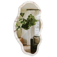 SPIEGEL 90x45 cm asymmetrisch mit Druck - Subtile Eleganz - Transparent, Glas (45/90/0.4cm) - TULUP