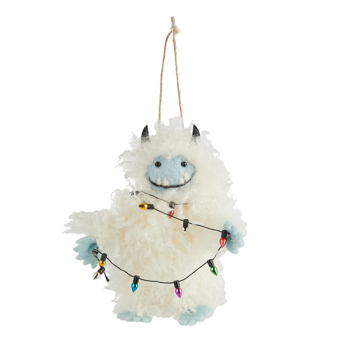 BAUMANHÄNGER Hang On Yeti Mit Lichtern - Weiß, Textil (6/14/8cm) - Butlers