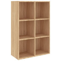 SIDEBOARD mit 6 Fächern 66/30/98 cm aus Holzwerkstoff Sonoma-Eiche Dekor - Sonoma Eiche, Holz (66/98/30cm) - vidaXL