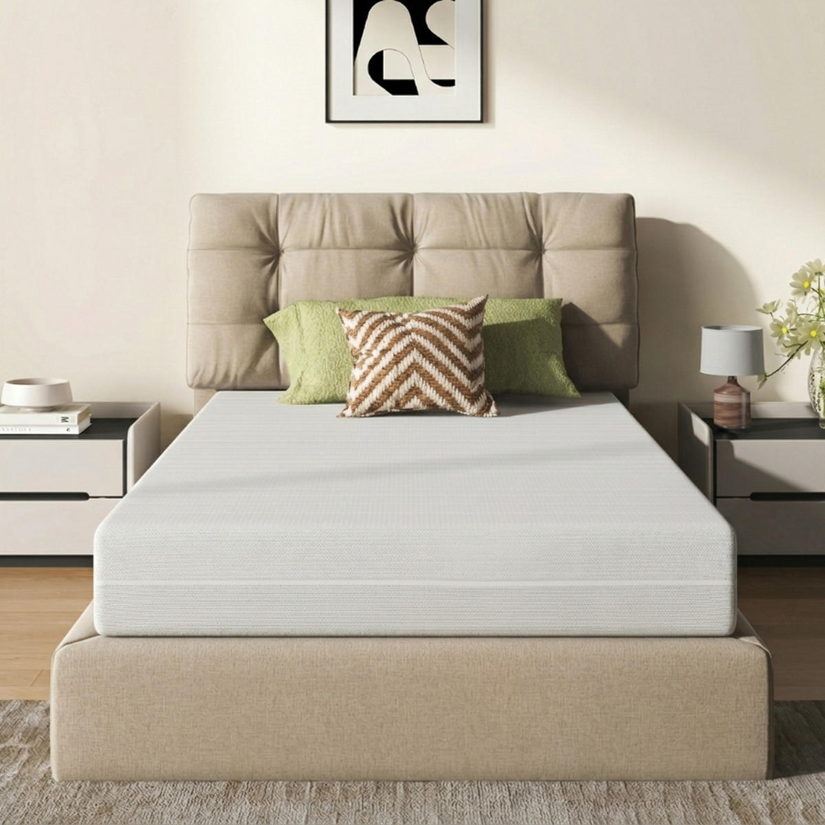 KALTSCHAUMMATRATZE 120/200 cm Weiß Höhe 20cm - Weiß, Textil (120/200cm) - Oxeza