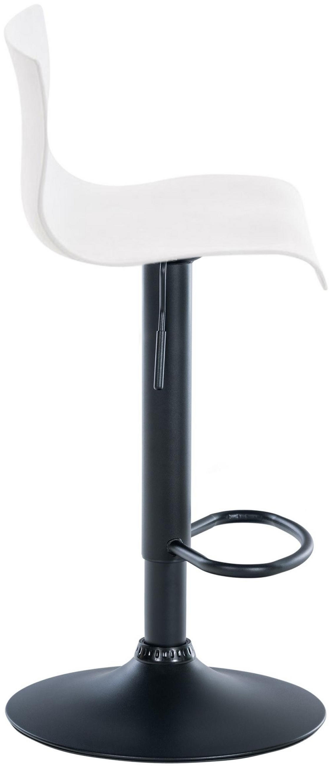 BARHOCKER Kunststoff weiß - Schwarz/Weiß, Kunststoff/Metall (39/84/36cm) - CLP